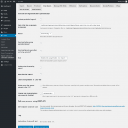 Page screenshot: Tools → Import and export users and customers → Cron import