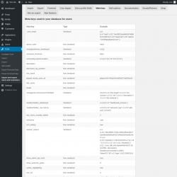 Page screenshot: Tools → Import and export users and customers → Meta keys