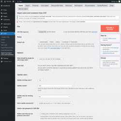 Page screenshot: Tools → Import and export users and customers