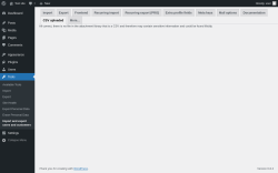 Page screenshot: Tools → Import and export users and customers → CSV uploaded