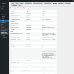 Page screenshot: Tools &rarr; Import and export users and customers &rarr; Meta keys