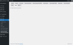 Page screenshot: Tools &rarr; Import and export users and customers &rarr; Log