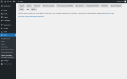 Page screenshot: Tools &rarr; Import and export users and customers &rarr; Log