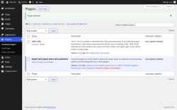 Page screenshot: Plugins &lsaquo; Test site &mdash; WordPress