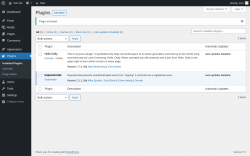 Page screenshot: Plugins &lsaquo; Test site &mdash; WordPress