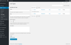 Page screenshot: Employees &rarr; Job Types