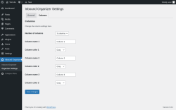 Page screenshot: Inbound Organizer → Organizer Settings → 
					Columns