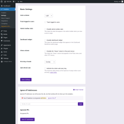 Page screenshot: Analytics &rarr; Settings