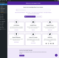 Page screenshot: Analytics &rarr; Help & Support