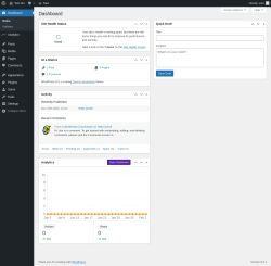 Page screenshot: Dashboard &lsaquo; Test site &mdash; WordPress