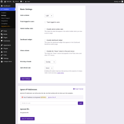 Page screenshot: Analytics &rarr; Settings