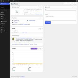 Page screenshot: Dashboard &lsaquo; Test site &mdash; WordPress