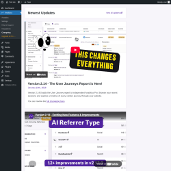 Page screenshot: Analytics &rarr; Changelog