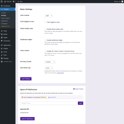 Page screenshot: Analytics &rarr; Settings