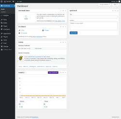 Page screenshot: Dashboard &lsaquo; Test site &mdash; WordPress