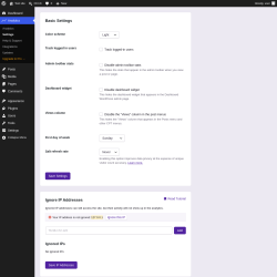 Page screenshot: Analytics &rarr; Settings