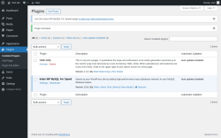 Page screenshot: Plugins &lsaquo; Test site &mdash; WordPress