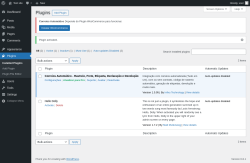 Page screenshot: Plugins ‹ Test site — WordPress