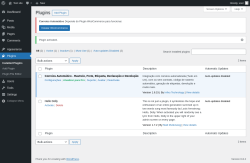 Page screenshot: Plugins ‹ Test site — WordPress