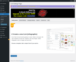 Page screenshot: iList &rarr; Settings