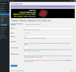 Page screenshot: iList &rarr; Settings &rarr; OpenAI