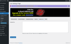 Page screenshot: iList &rarr; Settings &rarr; Custom Css