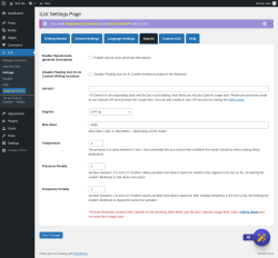 Page screenshot: iList &rarr; Settings &rarr; OpenAI