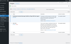 Page screenshot: Plugins &lsaquo; Test site &mdash; WordPress