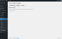 Page screenshot: Settings → Init Live Search → Analytics