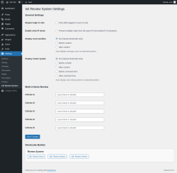 Page screenshot: Settings &rarr; Init Review System