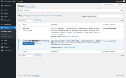 Page screenshot: Plugins &lsaquo; Test site &mdash; WordPress
