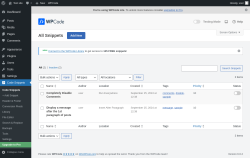 Page screenshot: Code Snippets