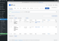 Page screenshot: Code Snippets