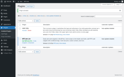 Page screenshot: Plugins ‹ Test site — WordPress