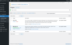 Page screenshot: Plugins &lsaquo; Test site &mdash; WordPress
