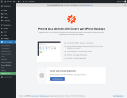 Page screenshot: Code Snippets &rarr; Secure Backups