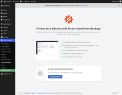Page screenshot: Code Snippets &rarr; Secure Backups