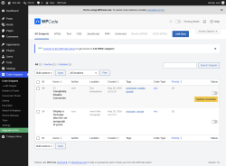 Page screenshot: Code Snippets