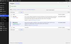Page screenshot: Plugins &lsaquo; Test site &mdash; WordPress