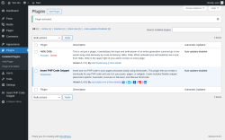 Page screenshot: Plugins ‹ Test site — WordPress