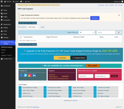 Page screenshot: Insert PHP Code Snippet