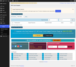 Page screenshot: Insert PHP Code Snippet