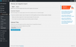 Page screenshot: Woody snippets &rarr; Import/Export