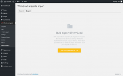 Page screenshot: Woody snippets &rarr; Import/Export &rarr; 
			                        Export                                