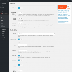 Page screenshot: Woody snippets &rarr; Settings