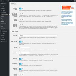 Page screenshot: Woody snippets &rarr; Settings