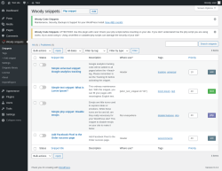 Page screenshot: Woody snippets &rarr; Snippets library &rarr; 
		                Snippets library					