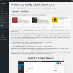Page screenshot: Woody snippets &rarr; About