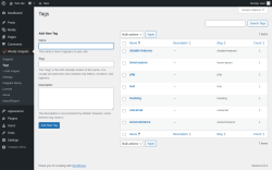 Page screenshot: Woody snippets → Tags