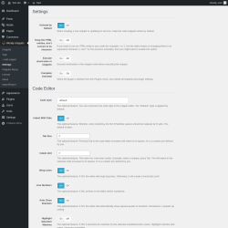 Page screenshot: Woody snippets → Settings